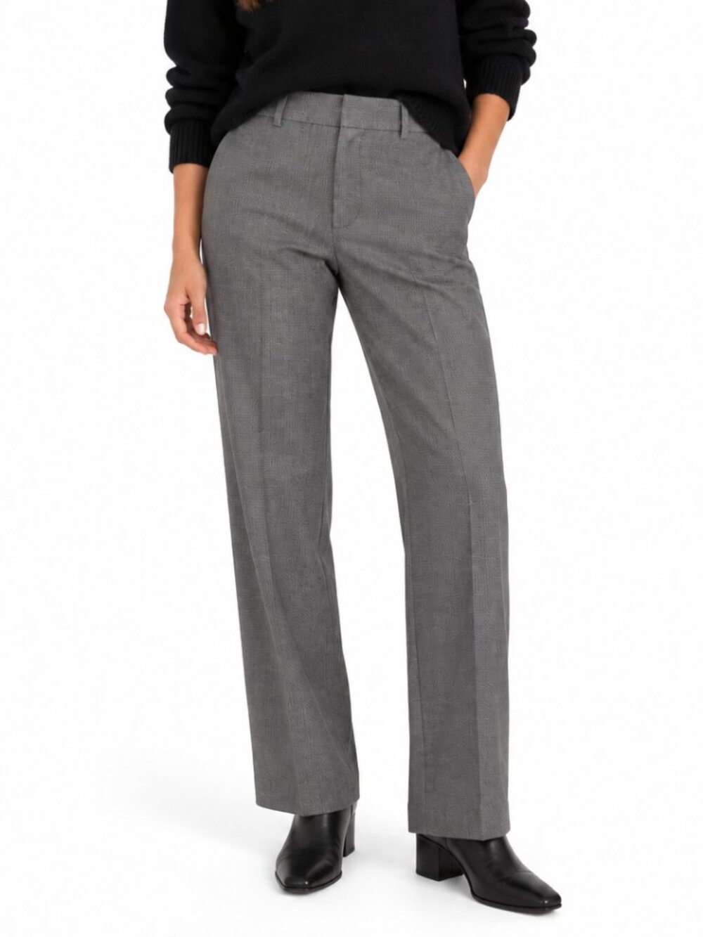 Talbots Petites Gray Micro Check Tailored Dress Pants Size 6P